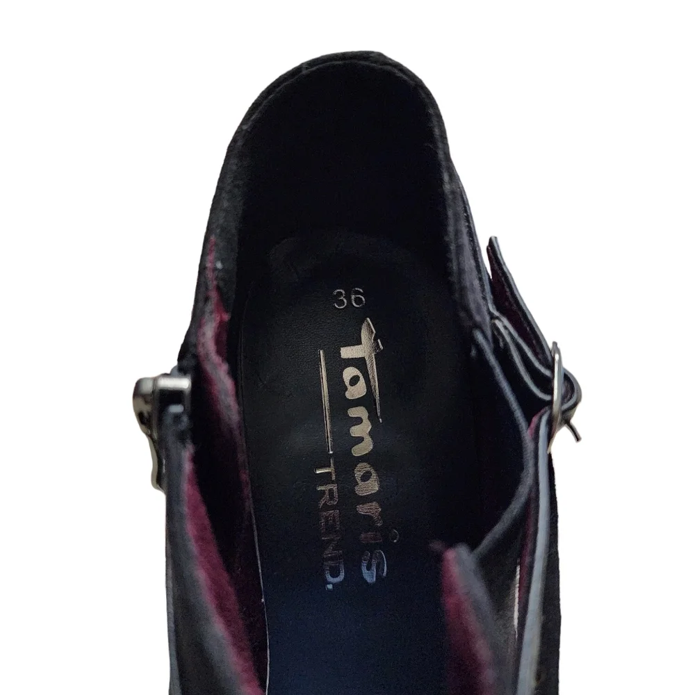 Women's Tamaris Ankle Booties Black Sz 5.5
